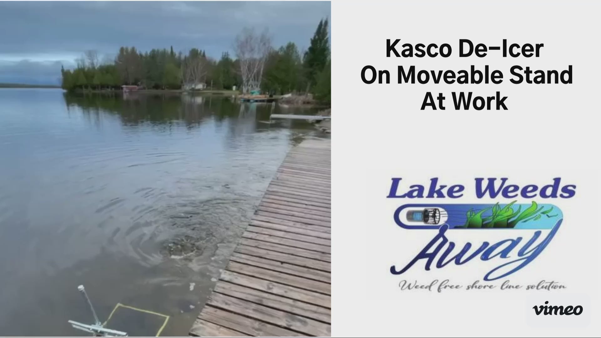 Load video: Lake Weeds Away Inc. Kasco De-Icer on Moveable Stand