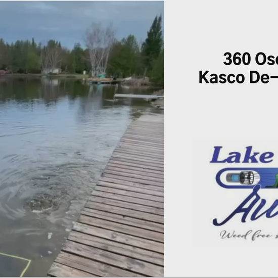 Watch the Lake Weeds Away Inc, 360 Oscillator & Kasco De-Icer tackle aquatic weeds and ice, ensuring your waterfront stays pristine year-round. Experience our effective aquatic solutions in action!
